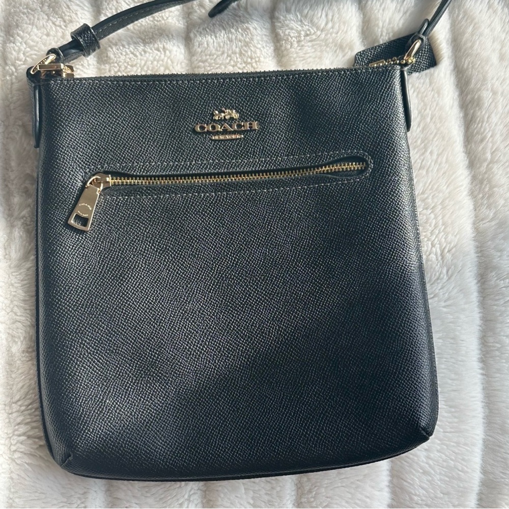 Coach Black Crossbody with Gold-Tone Hardware